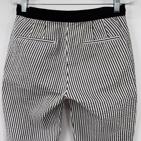 ZARA Women’s Black & White Striped Slim Fit Ankle Pants Size M - Picture 5 of 13